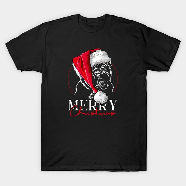 Cute Santa Pug Merry Christmas dog mom T-Shirt by wilsigns